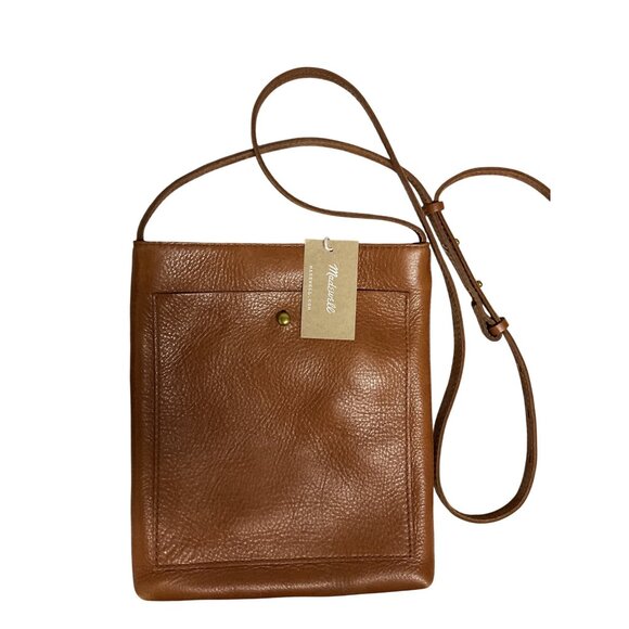 Madewell Handbags - Madewell Tan Leather Crossbody Bag With Adjustable Strap & Front Pocket NWT